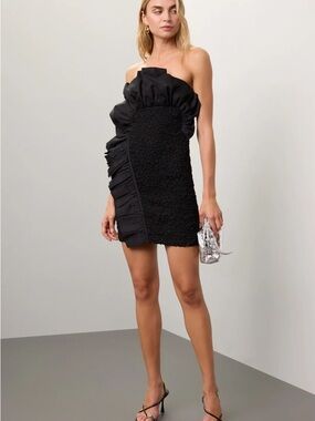 Mara Hoffman Alycia Black Popcorn Mini Dress Size XS NWT Strapless